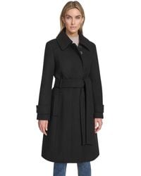 Andrew Marc - Lawley Wool Blend Belted Trench Coat - Lyst