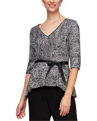 alex evenings petite tops