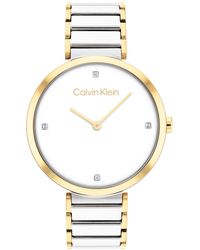 Calvin Klein - Two-tone Stainless Steel Bracelet Watch 36mm - Lyst