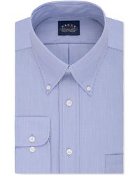 Eagle Men's Classic-fit Non-iron Blue Solid Dress Shirt