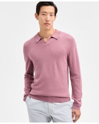 Alfani - Long-sleeve Johnny Collar Merino Sweater - Lyst