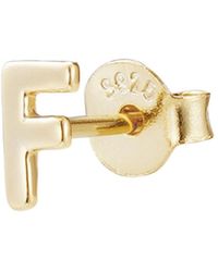 Adornia Fine - 14k Gold Vermeil .925 Sterling Silver Single Initial Stud Earring - Lyst