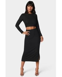 Bebe - Two Piece Rib Sweater Set - Lyst