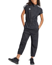 adidas - Cotton Relaxed Tiro 3-stripe Jumpsuit - Lyst
