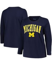 Profile - Michigan Wolverines Plus Size Arch Over Logo Scoop Neck Long Sleeve T-shirt - Lyst