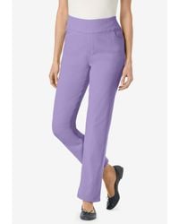Woman Within - Within Flex-fit Pull-on Straight-leg Denim Jean - Lyst