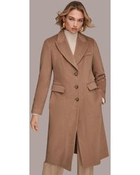 Donna Karan - Single-breasted Stitch Trimmed Coat - Lyst