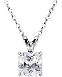 Giani Bernini - Cubic Zirconia Cushion Solitaire Pendant Necklace - Lyst