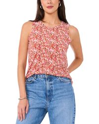 Vince Camuto - Printed Keyhole-back Sleeveless Top - Lyst