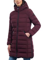 Michael Kors - Hooded Faux-leather-trim Puffer Coat, Created For Macy's - Lyst