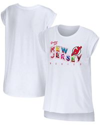 Women's WEAR by Erin Andrews White Kansas City Chiefs Greetings From Muscle  T-Shirt