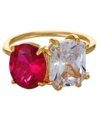 Ettika - 18k Gold Plated Brass Multi Stone Cubic Zirconia Ring - Lyst