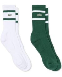 Lacoste - Striped Ribbed Crew Socks - Lyst