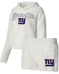 Concepts Sport - New York Giants Fluffy Pullover Sweatshirt And Shorts Sleep Set - Lyst