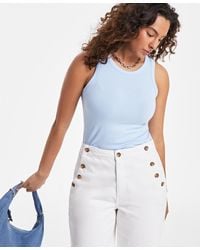 On 34th - Ribbed High-neck Tank Top - Lyst