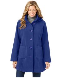 Woman Within - Within Hooded A-line Fleece Coat - Lyst