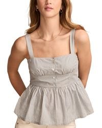 Lucky Brand - Square-neck Corset Cotton Peplum Top - Lyst