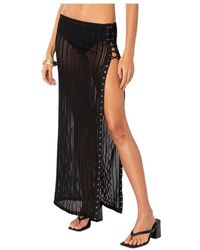 Edikted - Lucea Lace Up Sheer Knit Maxi Skirt - Lyst