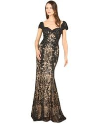 Lara - Long Bell Sleeve V-neck Beaded Gown - Lyst