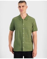 Guess - Gavin Relaxed Fit Textured Short Sleeve Button-front Shirt - Lyst