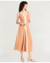 Luxely - V-neck Midi Dress - Lyst