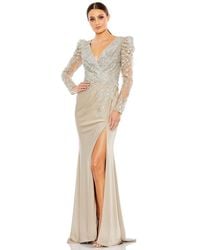 Mac Duggal - 20346 Sheer Embroidered Evening Dress - Lyst