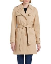 Kate Spade - Short Single-breasted Pleated Back Trench Coat - Lyst
