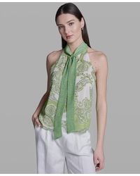 BCBGMAXAZRIA - Sleeveless Tie-neck Blouse - Lyst