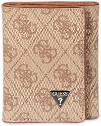 Guess - Quattro G Saffiano Trifold Wallet - Lyst
