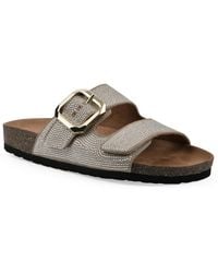 White Mountain - Granitas Round Toe Flat Sandals - Lyst