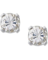 Macy's - Round-cut Diamond Earrings In 10k Gold (1/5 Ct. T.w.) - Lyst