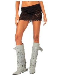 Edikted - Kaylie Sheer Lace Mini Skirt - Lyst