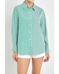 English Factory - Color Block Stripe Cotton Shirt - Lyst