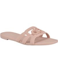 Calvin Klein - Yoana Logo Slip-on Jelly Flat Sandals - Lyst
