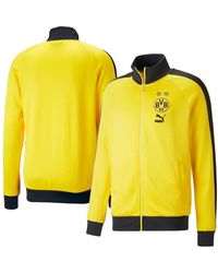 PUMA - Borussia Dortmund Ftblheritage T7 Raglan Full-zip Track Jacket - Lyst