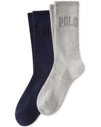 Polo Ralph Lauren - 2-pk. Tonal Logo Crew Socks - Lyst