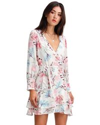 Belle & Bloom - A Night With You Mini Wrap Dress - Lyst