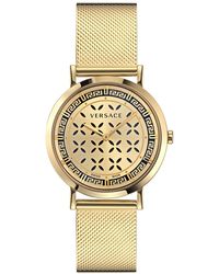 Versace - Swiss New Generation Gold Ion Plated Stainless Steel Mesh Bracelet Watch 36mm - Lyst