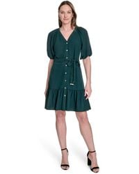 Tommy Hilfiger - Puff-sleeve Fit & Flare Dress - Lyst