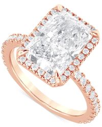 Badgley Mischka - Certified Lab Grown Diamond Radiant-cut Halo Engagement Ring (4-1/2 Ct. T.w. - Lyst