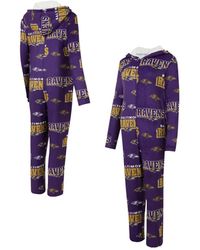 Concepts Sport - Baltimore Ravens Roadway Allover Print Microfleece Full-zip Union Suit - Lyst