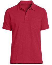 Lands' End - Short Sleeve Slub Pocket Polo Shirt - Lyst