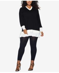 Hanes Curves Plus Size Blackout Footless Tights