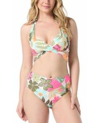 Coco Reef - Printed Bra Sized Wrap Halter Bikini Top Printed High Waist Rollover Bottoms - Lyst