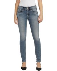 Silver Jeans Co. - Suki Mid Rise Curvy Fit Skinny Leg Jeans - Lyst