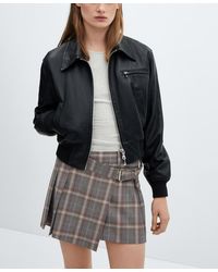 Mango - Plaid Miniskirt - Lyst