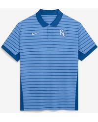 Nike - Light Blue Kansas City Royals Authentic Collection Striped Victory Dri-fit Polo Shirt - Lyst