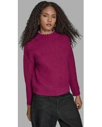 BCBGMAXAZRIA - Long Sleeve Mock Neck Sweater - Lyst