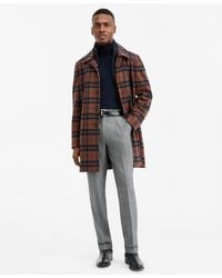 Ted Baker - Ted By Modern-fit Plaid Overcoat - Lyst