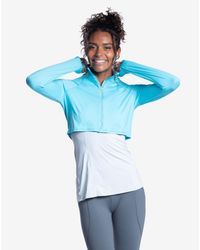 BloqUV - Upf 50+ Sun Protective Full Zip Crop Top - Lyst